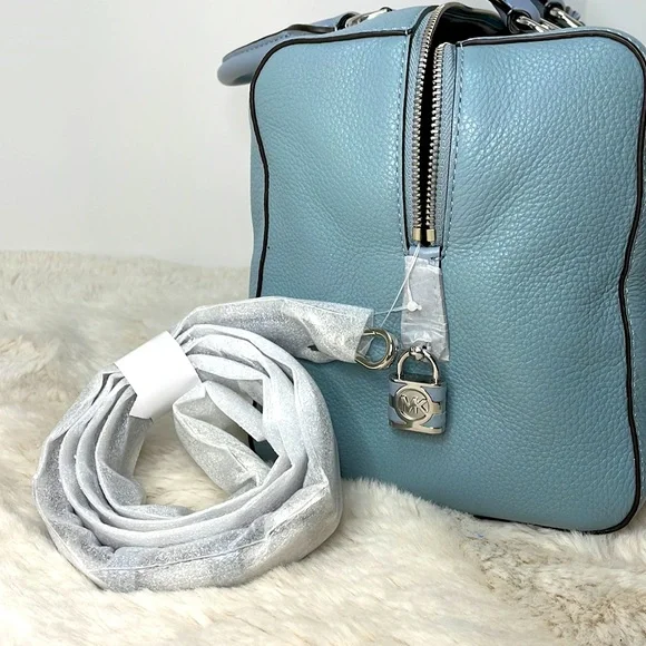 Large Dusty Blue Kirby Michael Kors Satchel Bag Never Used - Picture 6 of 6